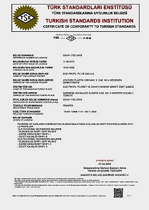 TS EN 12608-1 Pimapen TSE Belgesi-2025-2026