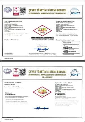 TS EN ISO 14001 ÇEVRE YÖNETİM SİSTEMİ BELGESİ