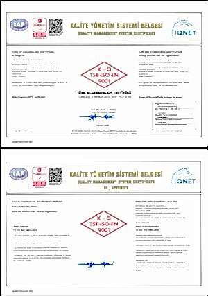 TS EN ISO 9001 KALİTE YÖNETİM SİSTEMİ BELGESİ
