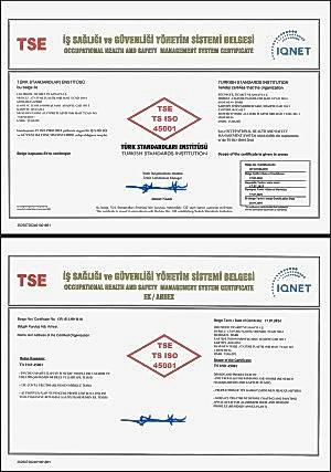 TS ISO 45001 İS SAĞLIĞI VE GÜVENLİĞİ YÖNETİM SİSTEMİ BELGESİ