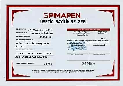 AS İMZA YAPI PİMAPEN ÜRETİCİ BAYİLİK BELGESİ 2026